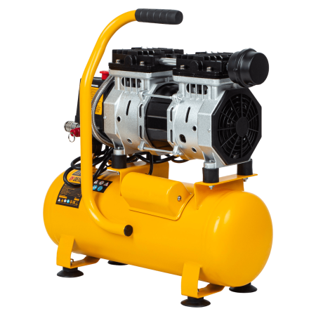 Компрессор безмасляный DENZEL DLS650/10, 650 Вт, 120 л/мин, ресивер 10 л, малошумный