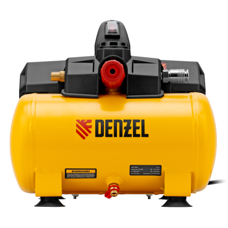 Компрессор DENZEL DLS750/6 безмасляный малошумный 750 Вт, 140 л/мин,ресивер 6 л