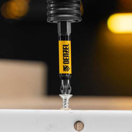 Бита DENZEL PH2х60, сталь S2, цилиндр., 10 шт. Е 6,3