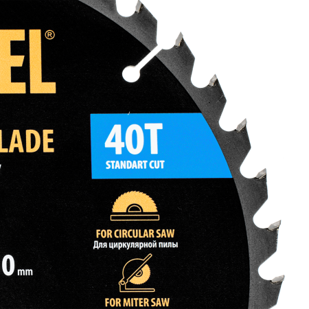 Пильный диск по дереву DENZEL ф250 х 30 мм, 40 зубьев
