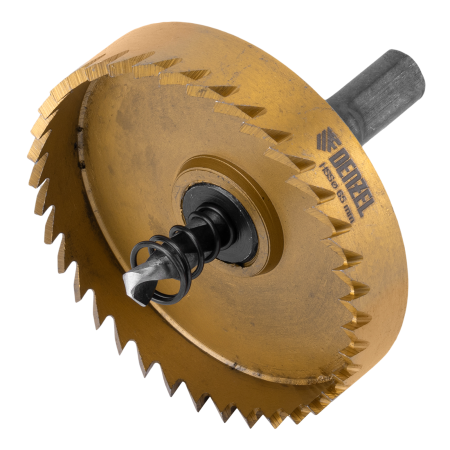 Коронка по металлу DENZEL 724121, 65 мм, HSS, нитридтитановое покрытие