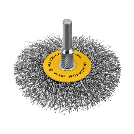 Набор щеток для дрели DENZEL, 5 Плоских 25-38-50-63-75 мм, шпилька, нерж. вит. проволока