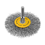 Набор щеток для дрели DENZEL, 5 Плоских 25-38-50-63-75 мм, шпилька, нерж. вит. проволока
