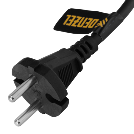 Шнур сетевой Energy Series DENZEL, ПВС, 1,5 м, 2 x 1 мм, с неразборной вилкой, черный