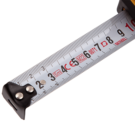 Рулетка DENZEL 5м х 25мм, двухкомп. корпус, кнопка-пауза