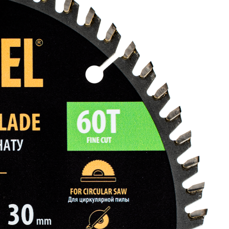 Пильный диск по ламинату DENZEL ф185 х 30 мм, 60 зубьев