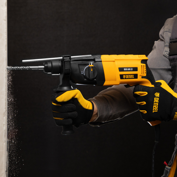 Перфоратор электрический DENZEL RHH-600-22, SDS-plus, 600 Вт, 2,5 Дж, 2 реж.