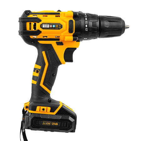 Дрель-шуруповерт аккумуляторная DENZEL CDL-12-02BM, Li-Ion, 12 В, 2 акк.