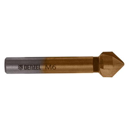 Зенковка конусная DENZEL под М6, HSS, по металлу, 6-гранный хвостовик