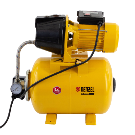 Насосная станция DENZEL PS1100С, 1100 Вт, 4500 л/ч, ресивер 24 л, высота подъема 46 м