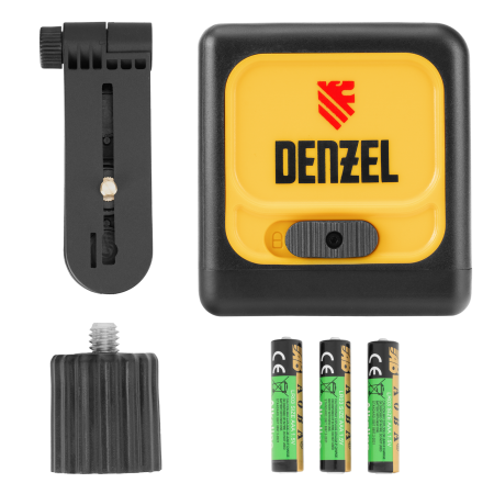 Лазерный уровень  DENZEL DQB, 30 м, зеленый луч, батарейки, сумка