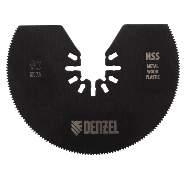 Насадка для МФИ DENZEL 782301 отрезная полукруг, HSS, по металлу и дереву, 80 мм х 1,2 мм
