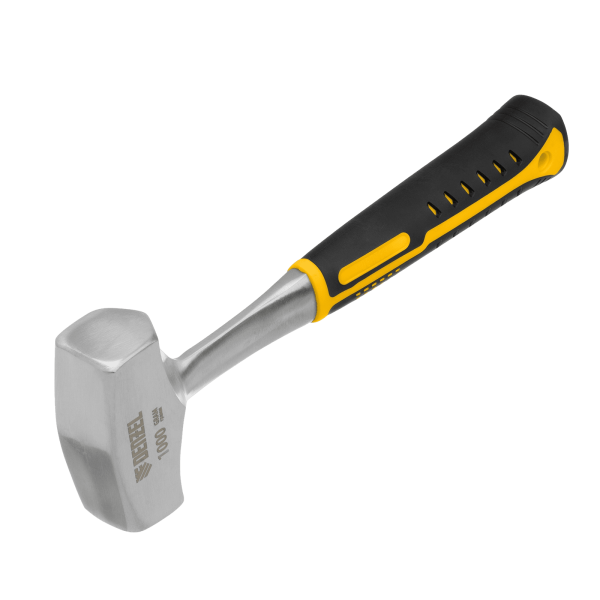 Кувалда DENZEL 1 кг, цельнометаллическая, двухкомпонентная рукоятка