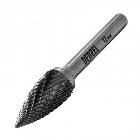 Борфреза по металлу DENZEL твердосплавная, параболическая заостренная, тип-G, 12 мм