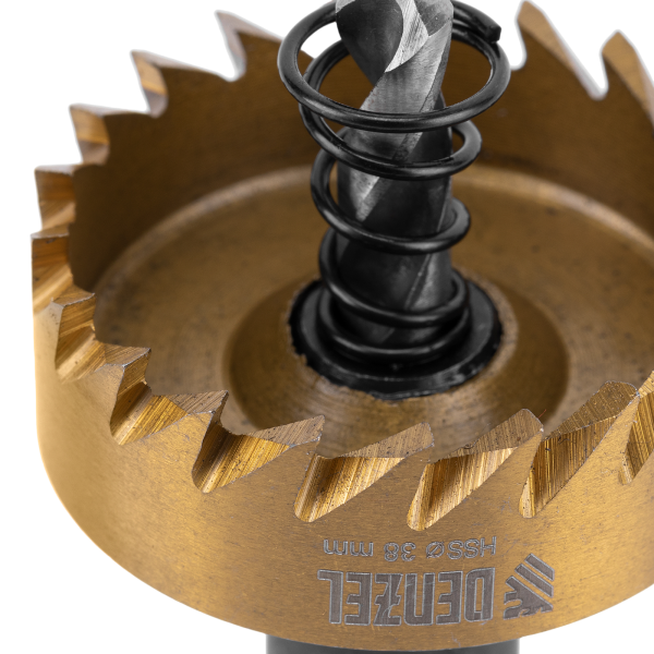 Коронка по металлу DENZEL 724111, 38 мм, HSS, нитридтитановое покрытие