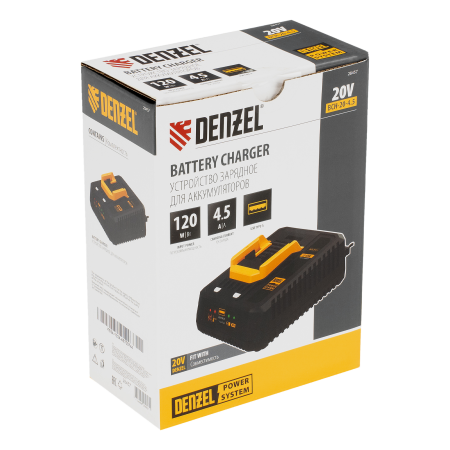Устройство зарядное для аккумуляторов DENZEL BCH-20-4.5, Li-Ion, 20 В, 4,5 А