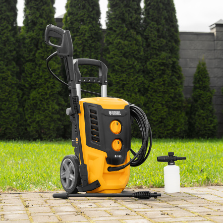 Моечная машина высокого давления DENZEL R-180, 2200 Вт, 180 бар, 380 л/ч, колесная