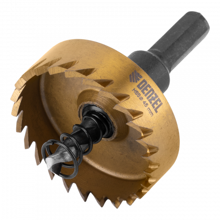 Коронка по металлу DENZEL 724115, 45 мм, HSS, нитридтитановое покрытие