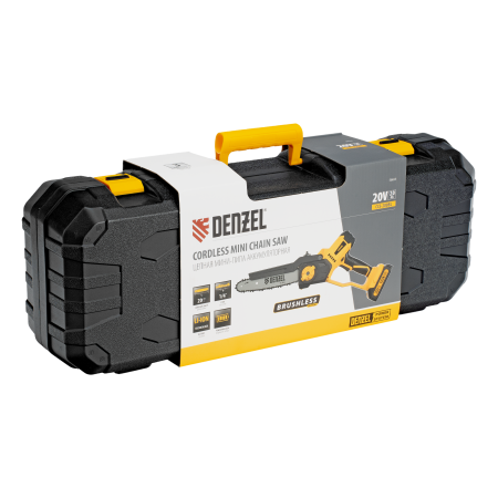 Цепная мини-пила аккумуляторная бесщеточная DENZEL СCS-200BL, шина 200 мм, Li-Ion, 20 В