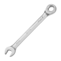 Ключ комбинированный трещоточный DENZEL, 14 мм, CrV, матовый хром