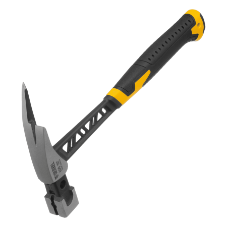 Молоток кровельщика DENZEL 600 г, цельнокованый, боек с магнитом, двухкомп. обрезин. рук-ка