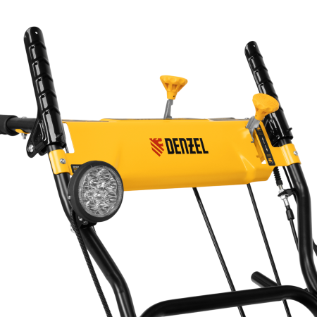 Гибридная снегоуборочная машина DENZEL с функц. подметания SWB-800, 212 сс, руч. старт, 2 насадки
