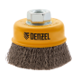 Щетка для УШМ DENZEL 746043, 75 мм, «чашка», витая нержавеющая проволока 0.3 мм, М14