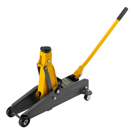 Домкрат гидравлический подкатной DENZEL 2 т, 135-385 мм, в пласт. кейсе