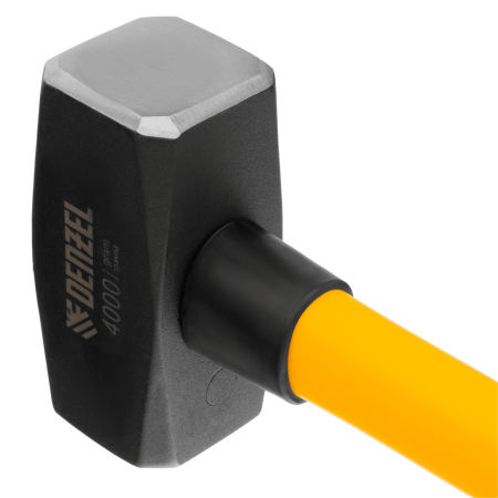 Кувалда DENZEL 4000 г, кованая, фибергласовая  рукоятка c TPR покрытием, 880 мм