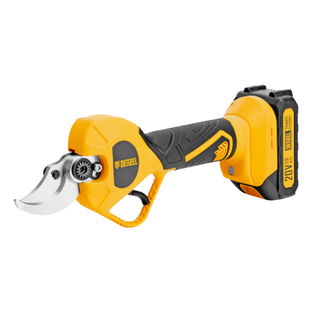 Секатор аккумуляторный, бесщет. DENZEL, CP-40BL, Li-Ion, 20 В, лезвия SK5