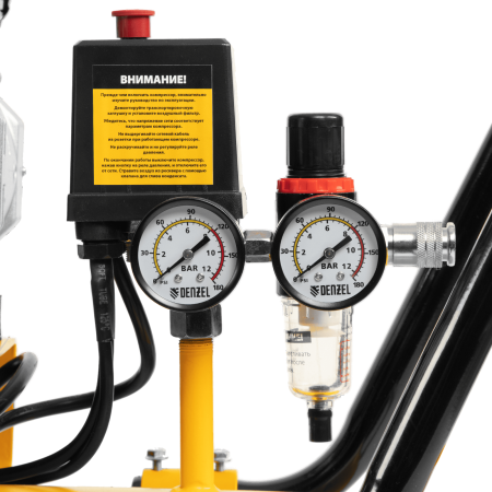 Компрессор безмасляный, малошумный DENZEL DLS 1800/100,1800 Вт, 3x600, 100 л, 345 л/мин