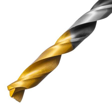 Сверло спиральное по металлу DENZEL 6 x 93 мм, Р6М5, Golden Tip, многогранная заточка