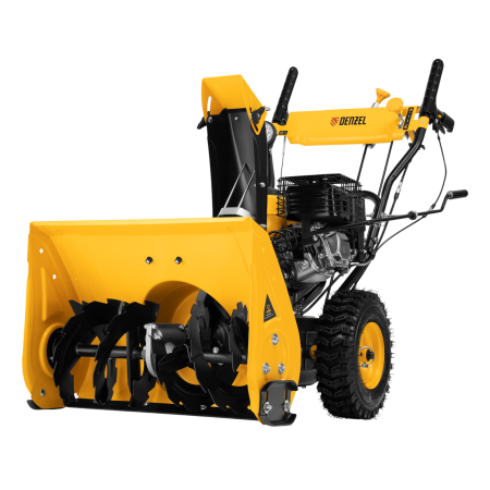 Гибридная снегоуборочная машина DENZEL с функц. подметания SWB-800, 212 сс, руч. старт, 2 насадки