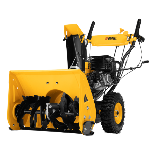 Гибридная снегоуборочная машина DENZEL с функц. подметания SWB-800, 212 сс, руч. старт, 2 насадки
