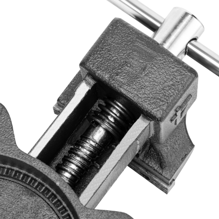 Тиски слесарные DENZEL BVH-100, 100 мм, поворотные, стальная направляющая, с наковальней