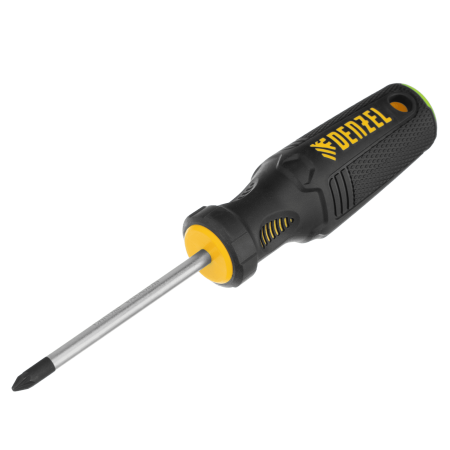 Отвертка DENZEL PZ1x75 мм, CrV, трехкомпонентная рукоятка