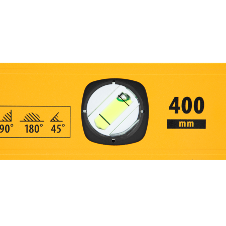 Уровень алюминиевый DENZEL магнит., фрезерованный, 3 глазка (1 зеркал.), 0,5 мм/м, 400 мм