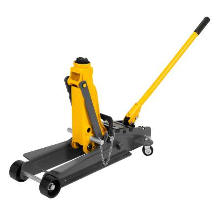 Домкрат гидравлический подкатной с фиксатором DENZEL 2,5 т, 85-385 мм