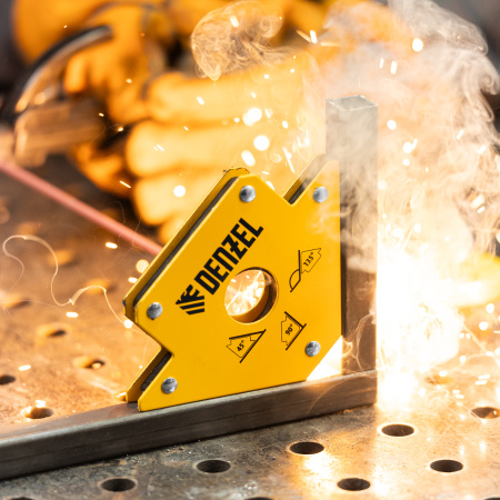 Фиксатор магнитный для сварочных работ DENZEL 97553, усилие 50 Lb