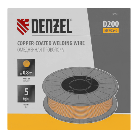 Омедненная проволока Denzel ER70S-6, диам. 0,8 мм, 5 кг, диам. катушки D200 