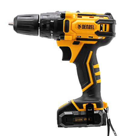 Дрель-шуруповерт аккумуляторная DENZEL CDL-12-02BM, Li-Ion, 12 В, 2 акк.