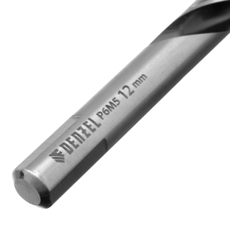 Сверло спиральное по металлу DENZEL 12 x 151 мм, Р6М5, Golden Tip, многогранная заточка