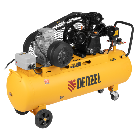 Компрессор воздушный DENZEL BCW3000-T/100, 3.0 кВт, ременный привод, 100 литров, 520 л/мин
