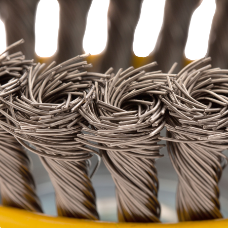 Щетка для УШМ DENZEL 746273, 125 мм, «чашка», крученая нержавеющая проволока 0.5 мм, М14