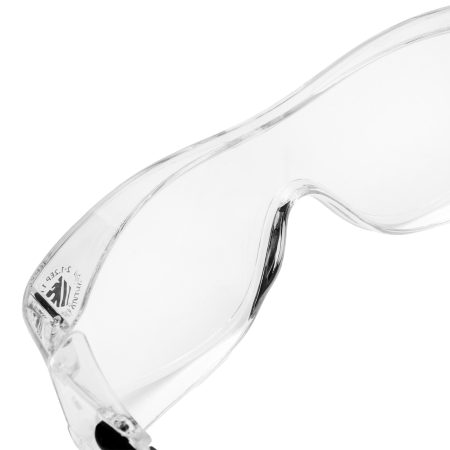 Очки защитные открытые DENZEL поликарбонатные, увеличенная прозрачная линза,  регулируемые дужки