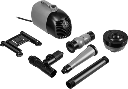 Насос фонтанный DENZEL FNP110-34, 112 Вт, подъем 3,4 м, 3400 л/ч, колокольчик/каскад/гейзер