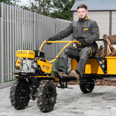 Мотоблок DENZEL DPT-370S, 7 л.с., ремен.сцеп, фрез 3х4, ШОМ, передачи 3В/1Н