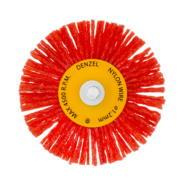 Щетка для дрели DENZEL, 65 мм, Плоская, со шпилькой, нейлоновая щетина