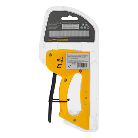 Степлер пластиковый DENZEL скобы в комплекте, тип 53, 6-10 мм