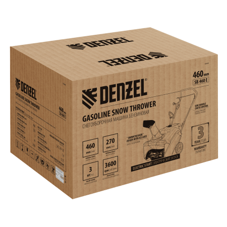 Снегоуборщик бензиновый DENZEL SB 460 E, 99cc, эл.старт, шнек SnowCrusher